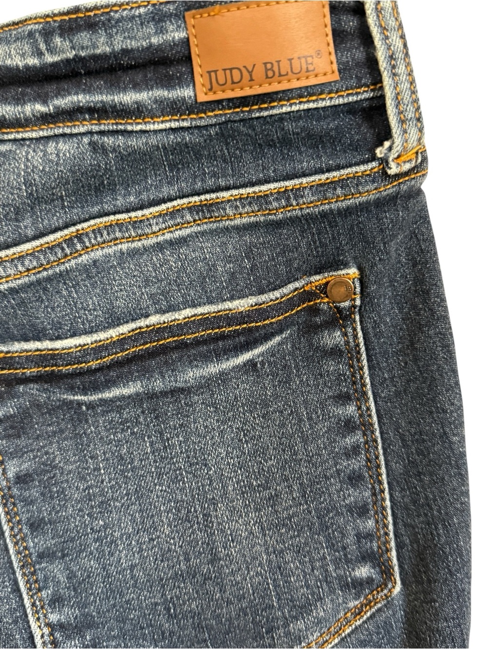 Judy Blue JB82446DK Mid Rise Destroyed Skinny Jeans Raw Hem Distressed Size 7/28 - Picture 7 of 15